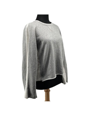 7 for all mankind grey crew neck sweatshirt loose fit reverse weave sz xs
